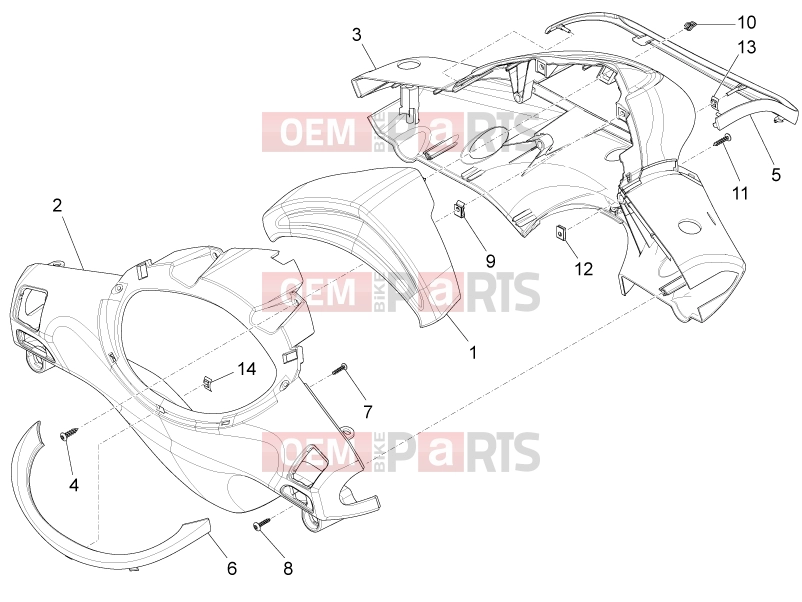 Handlebars/Steering » Handlebars coverages - Piaggio Fly 150 2012
