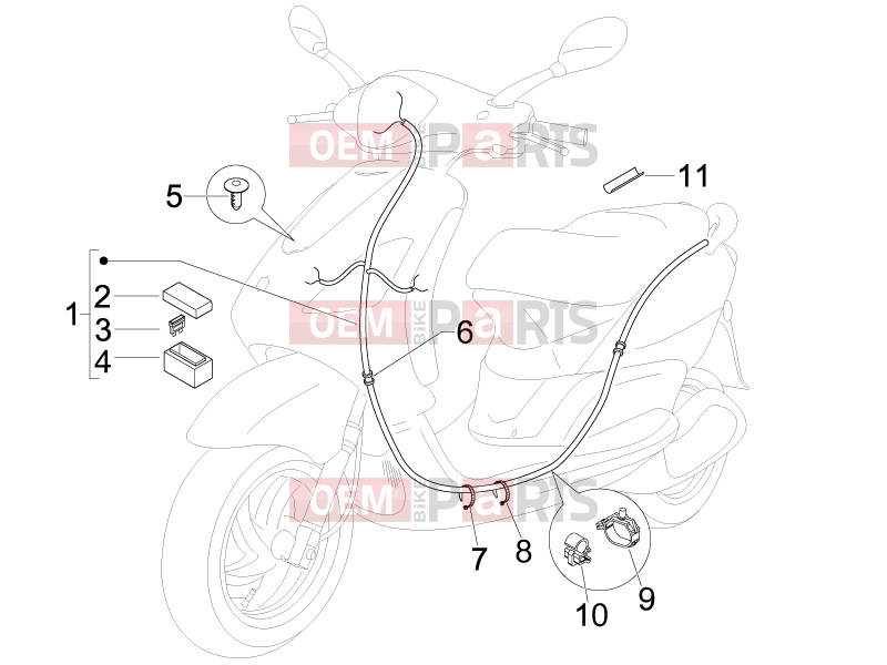 PIAGGIO Fly 150 Electrical system » Main cable harness