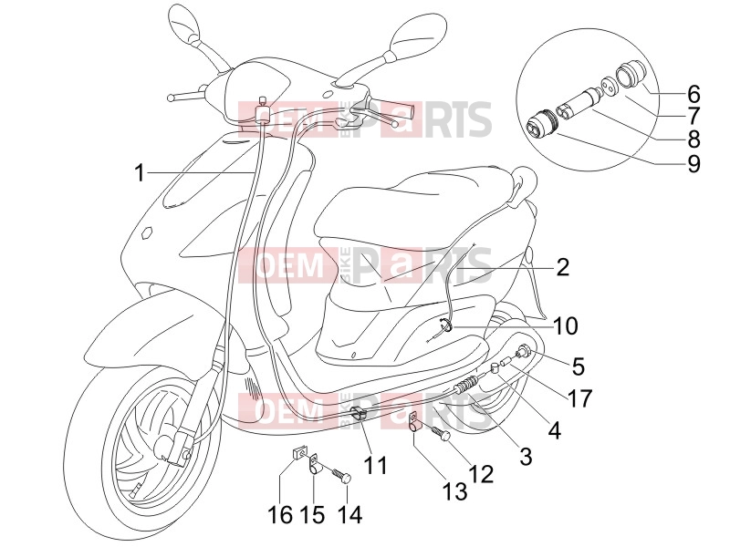 Braking system - Transmissions » Transmissions - Piaggio Fly 50 2T 2007
