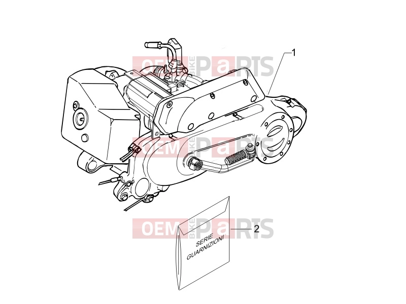Engine » Engine, assembly - Piaggio Fly 50 2T 2008