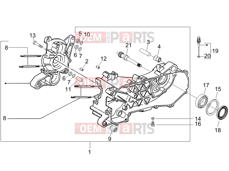 PIAGGIO Fly 50 2T Engine » Crankcase