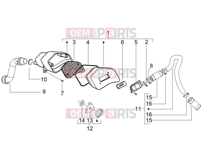 Engine » Secondary air box - Piaggio Fly 50 2T 2009