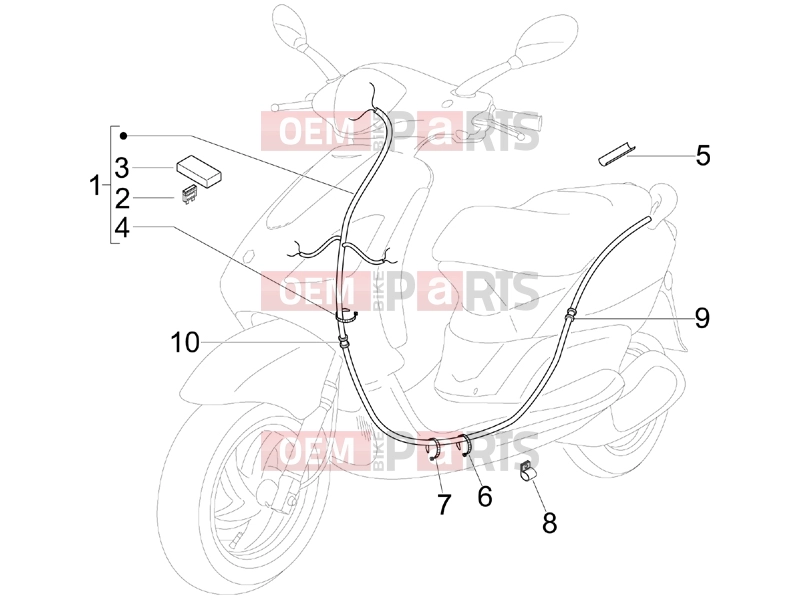 Electrical system » Main cable harness - Piaggio Fly 50 4T 2006
