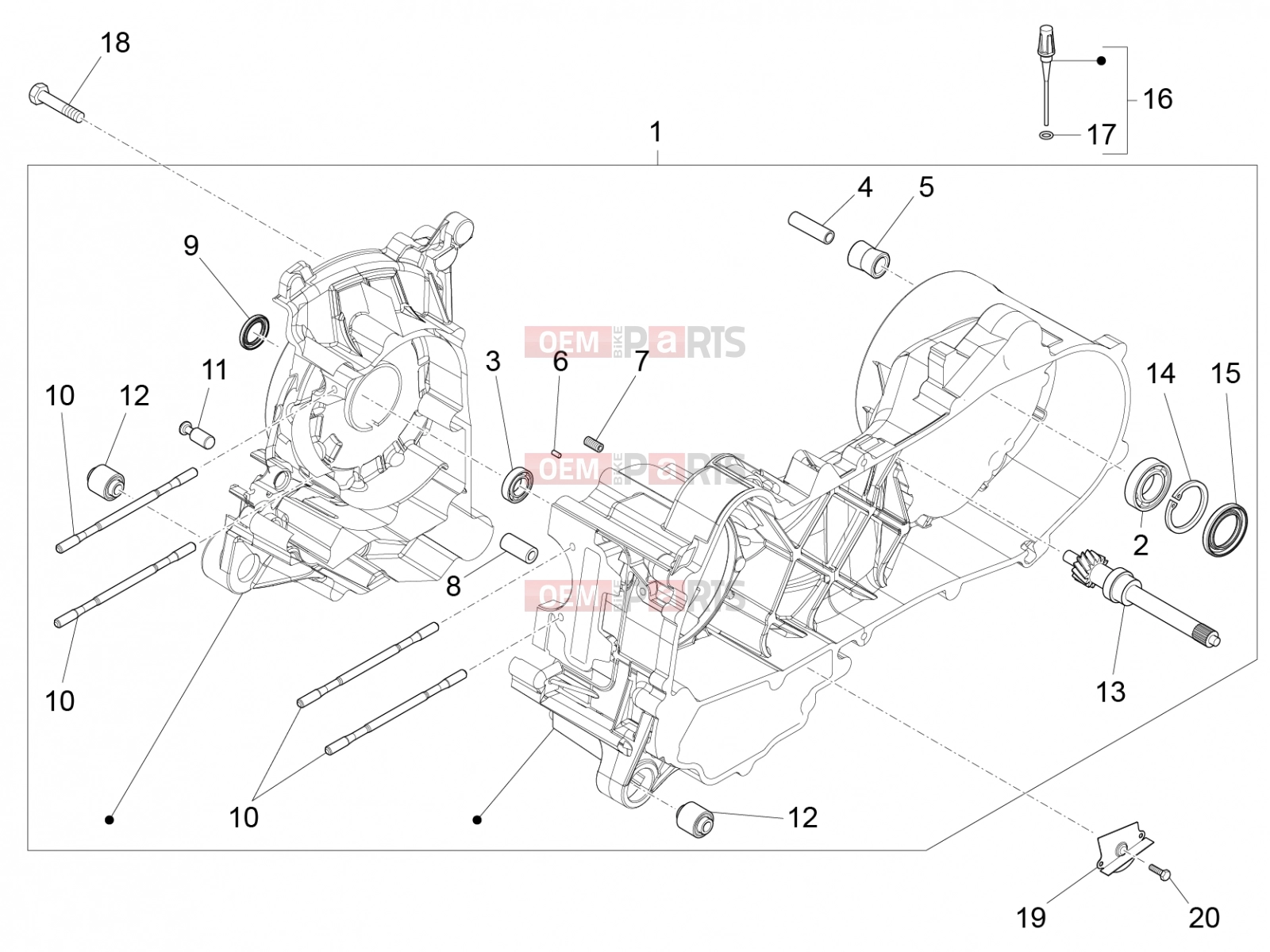 PIAGGIO Fly 50 4T 2V Engine » Crankcase