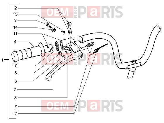 PIAGGIO Handlebars » Handlebars component parts