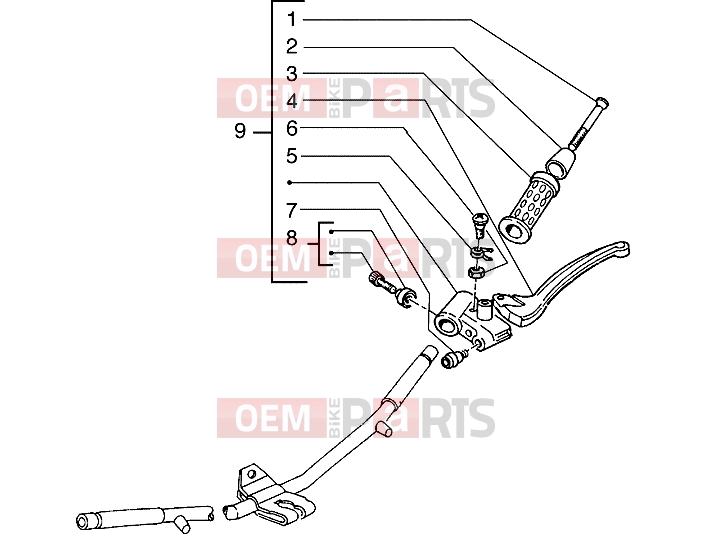 Handlebars » Handlebars component parts - Piaggio Hexagon 125