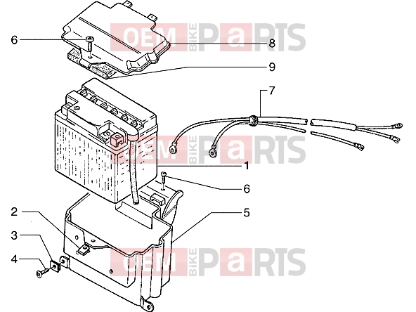 Electrical system » Battery - Piaggio Hexagon 150