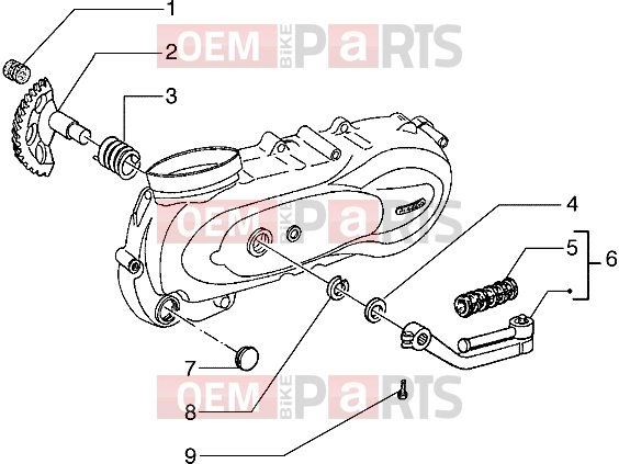 Engine » Starter lever - Piaggio Hexagon 150