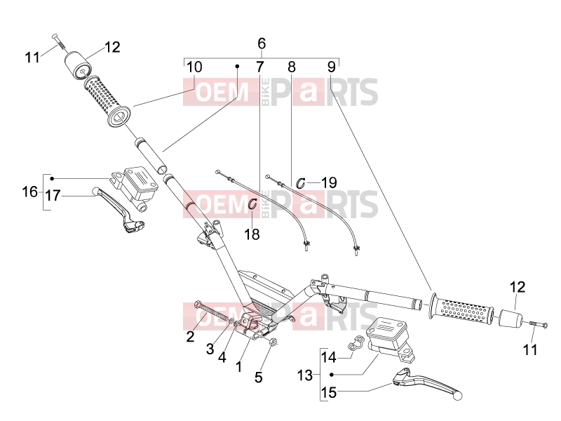PIAGGIO MP3 125 Handlebars/Steering » Handlebars - Master cil.