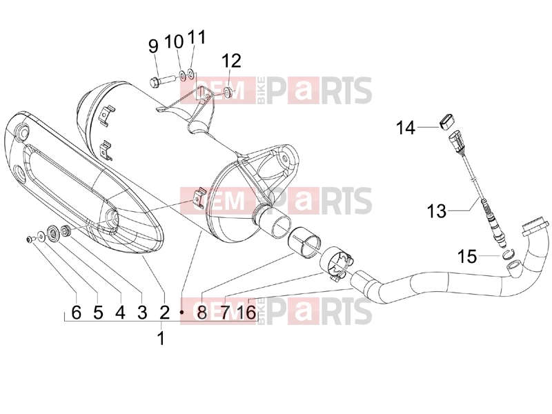 PIAGGIO MP3 125 Hibrid Engine » Silencer