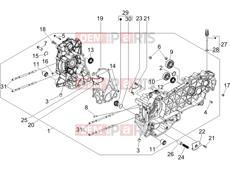 PIAGGIO MP3 250 Engine » Crankcase