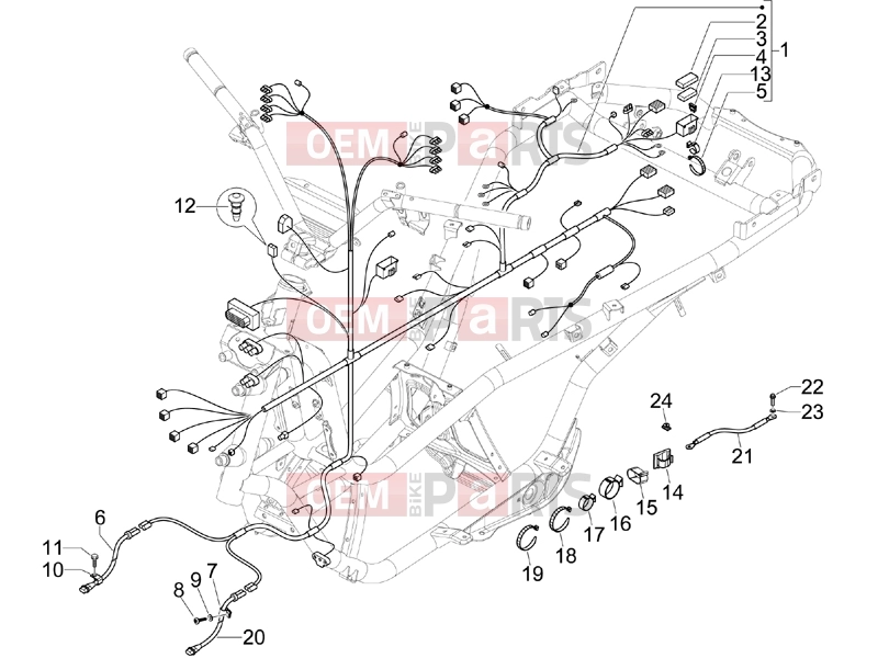 PIAGGIO MP3 250 Electrical system » Main cable harness
