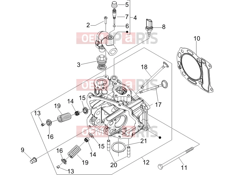 PIAGGIO MP3 250 Engine » Head unit - Valve