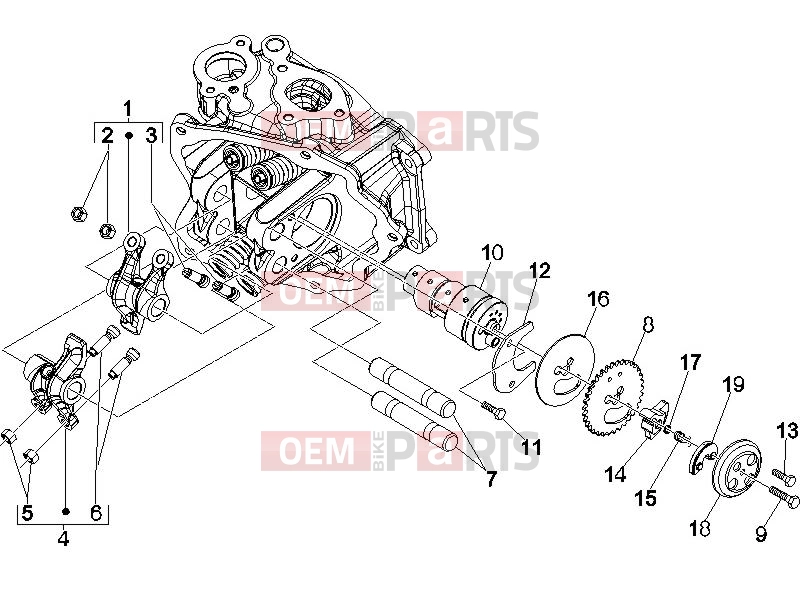 PIAGGIO MP3 250 Engine » Rocking levers support unit