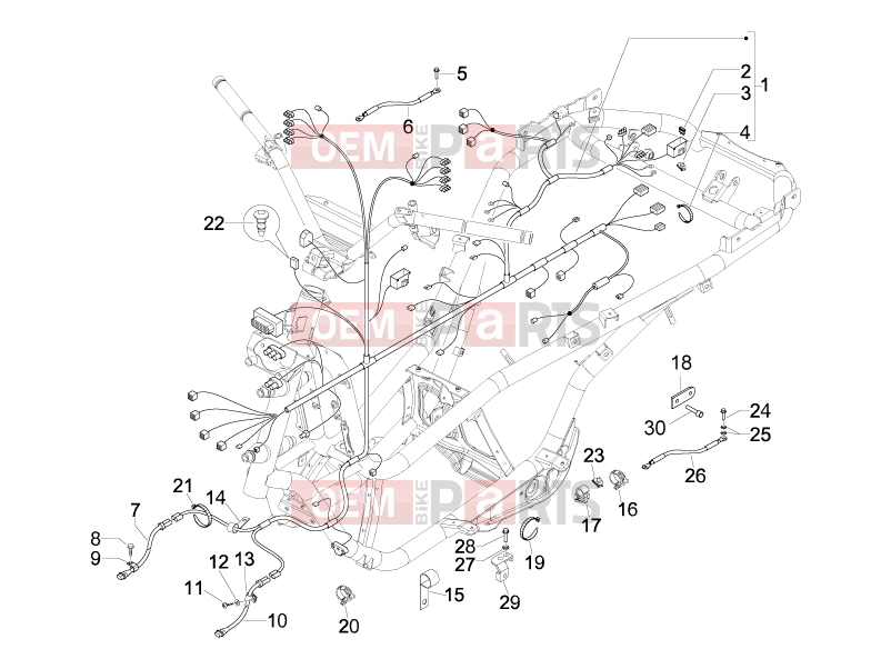 PIAGGIO MP3 300 ie MIC Electrical system » Main cable harness