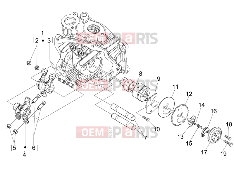 PIAGGIO MP3 300 ie MIC Engine » Rocking levers support unit