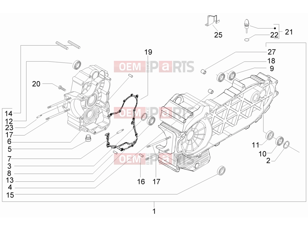 PIAGGIO MP3 400 ie Engine » Crankcase