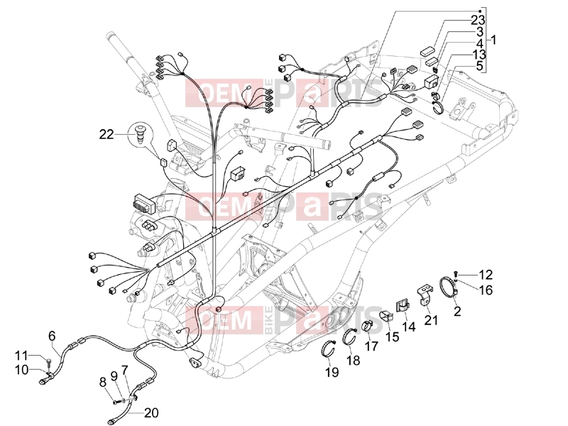 PIAGGIO MP3 400 ie Electrical system » Main cable harness