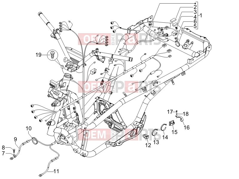 PIAGGIO MP3 500 (USA) Electrical system » Main cable harness