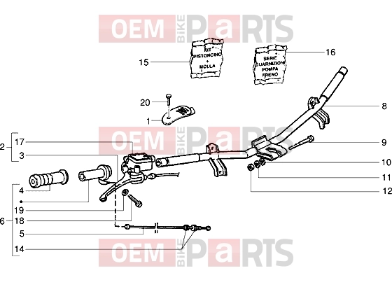 PIAGGIO Handlebars » Handlebars component parts