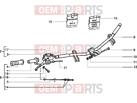 PIAGGIO Handlebars » Handlebars component parts