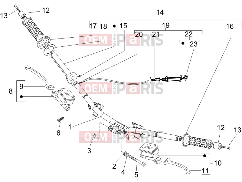 Handlebars/Steering » Handlebars - Master cil. - Piaggio NRG Power DD 2017