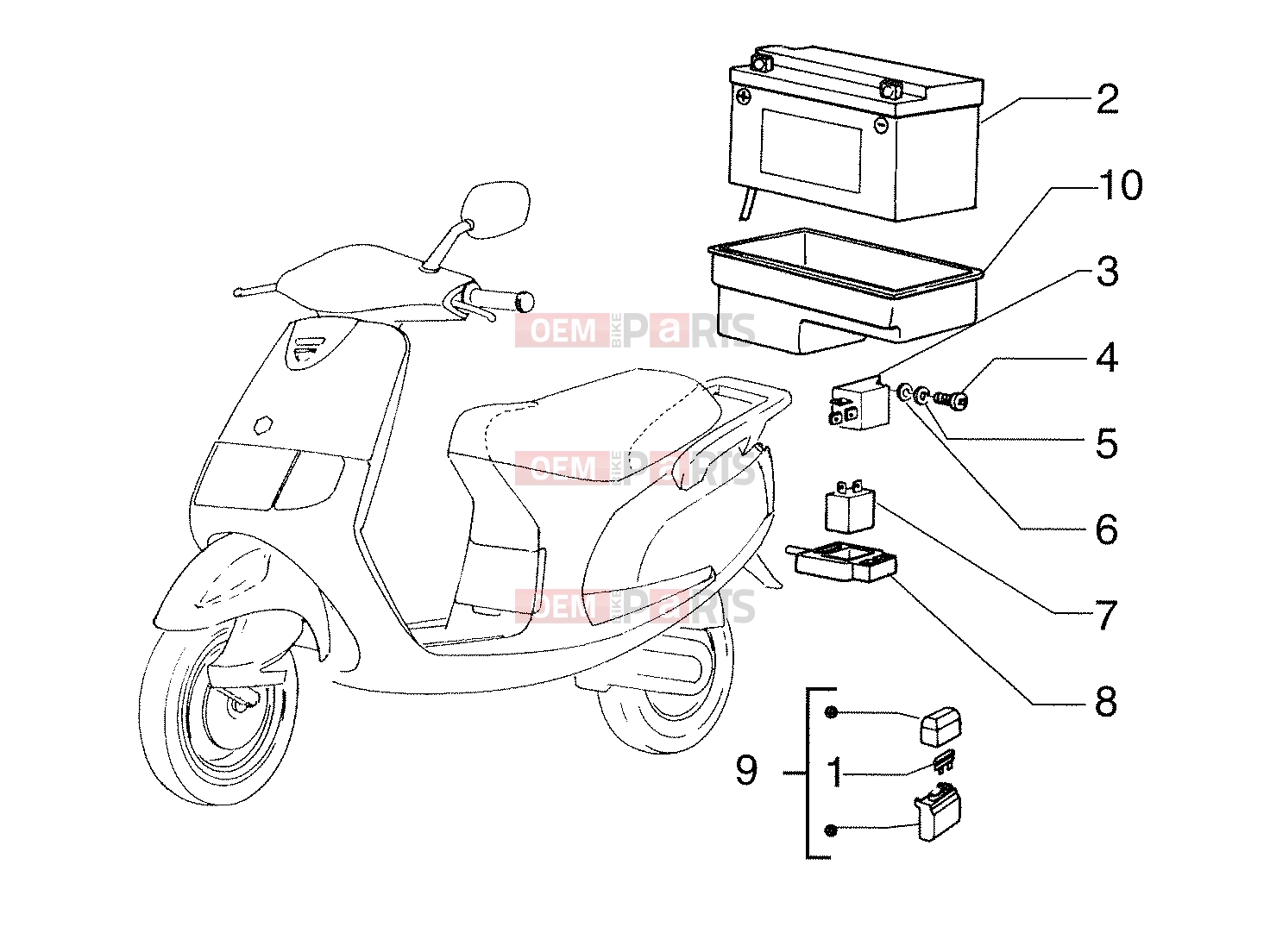 Electrical system » Electrical systems - Piaggio Sfera 125cc