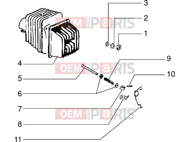 Engine » Cylinder head - Piaggio Si Mix