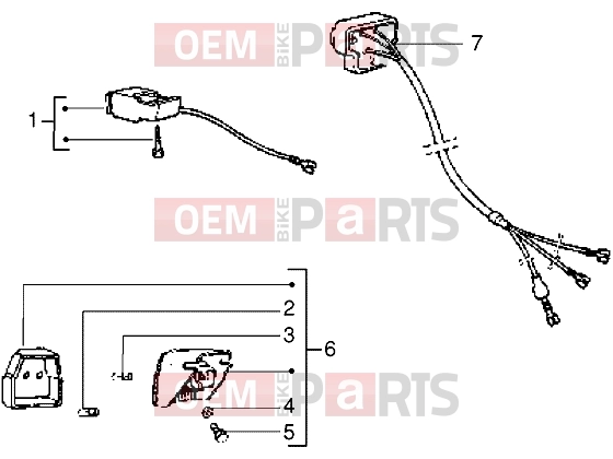 Electrical system » Tail lamp - Piaggio Si Mix
