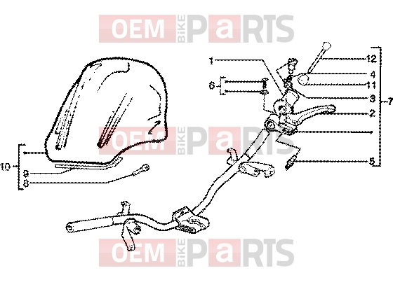 PIAGGIO Handlebars » Handlebars component parts-fairing