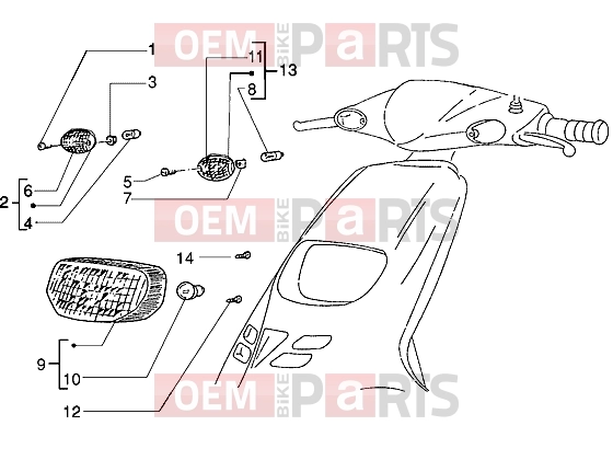 Electrical system » Headlamp - Piaggio Typhoon 125 2T