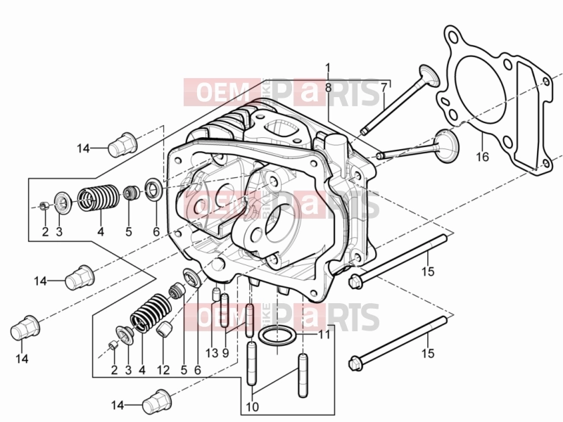 Engine » Head unit - Valve - Piaggio Typhoon 125 4T 2V 2012