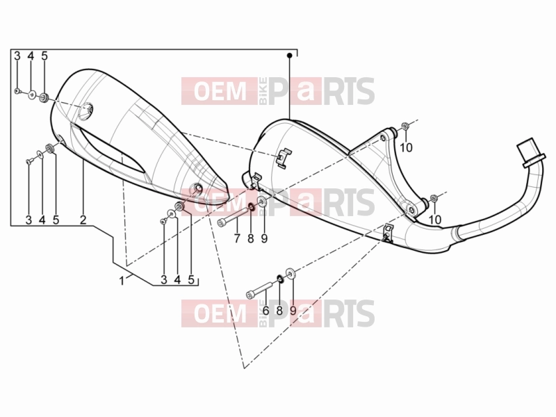 Engine » Silencer - Piaggio Typhoon 125 4T 2V 2013