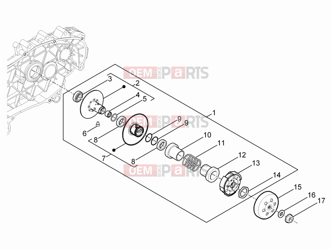 Engine » Driven pulley - Piaggio Typhoon 125 4T 2V 2014