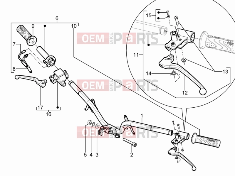 Handlebars/Steering » Handlebars - Master cil. - Piaggio Typhoon 125 4T 2V 2016