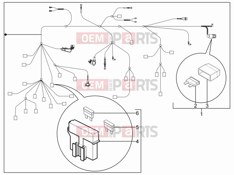 Electrical system » Main cable harness - Piaggio Typhoon 125 4T 2V 2016