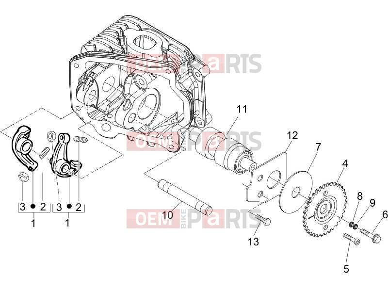 Engine » Rocking levers support unit - Piaggio Typhoon 125 4T 2V 2016
