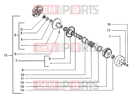 Engine » DRIVEN PULLEY - Piaggio Typhoon 50 (U.S.A.)