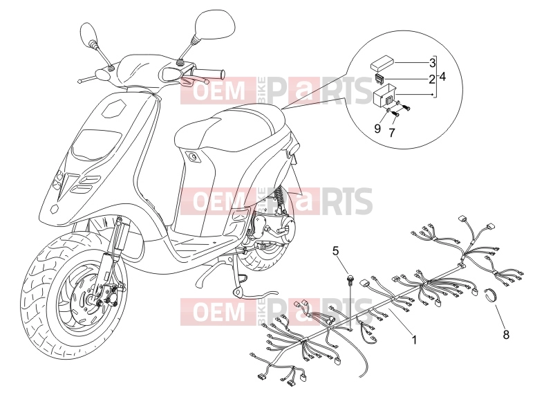 PIAGGIO Typhoon 50 2T Electrical system » Main cable harness