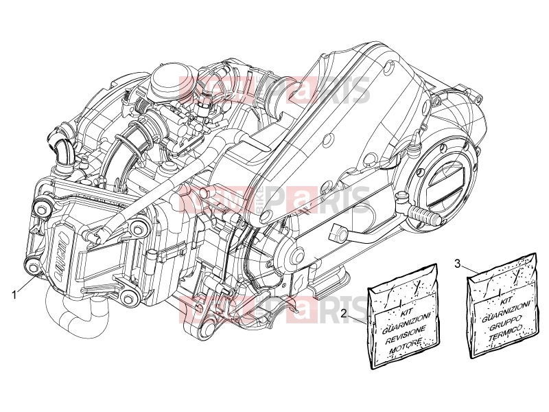 PIAGGIO Typhoon 50 4T 4V E2 (USA, CA) Engine » Engine, assembly