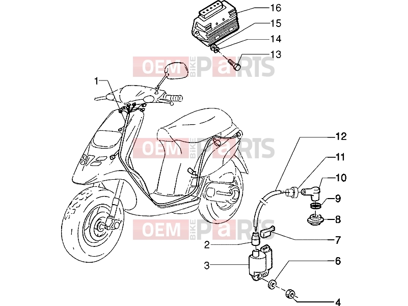 Electrical system » Electrical devices - Piaggio Typhoon 50 XR 2T