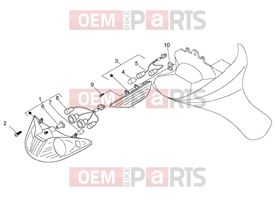 Electrical system » FRONT LIGHTS - Piaggio X8 125