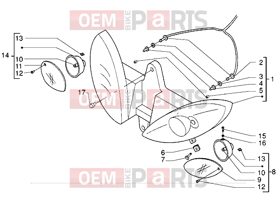 Electrical system » Front lights - Piaggio X9 125