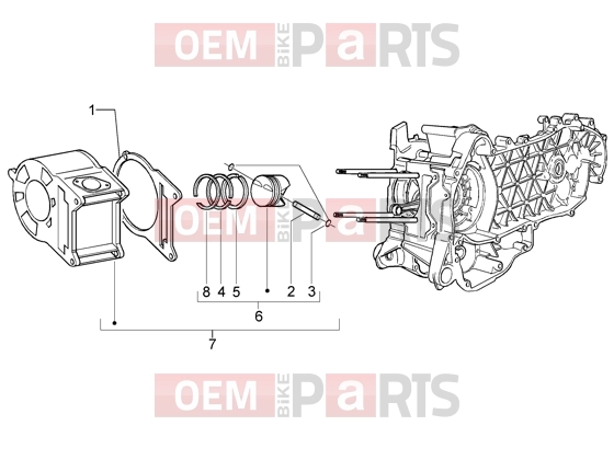 PIAGGIO Engine » Cylinder-piston-wrist pin, assy