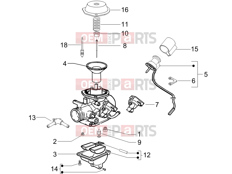 PIAGGIO X9 125 Evolution Engine » Carburetor's components