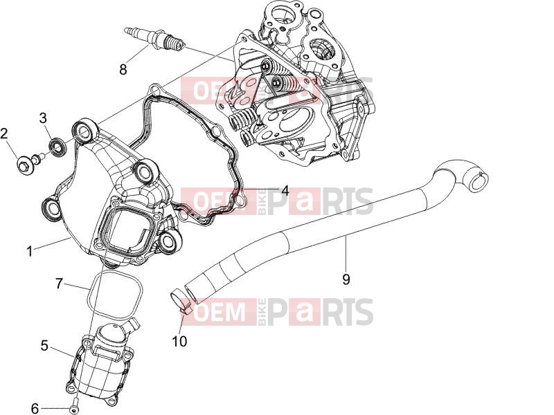 PIAGGIO X9 125 Evolution Engine » Cylinder head cover