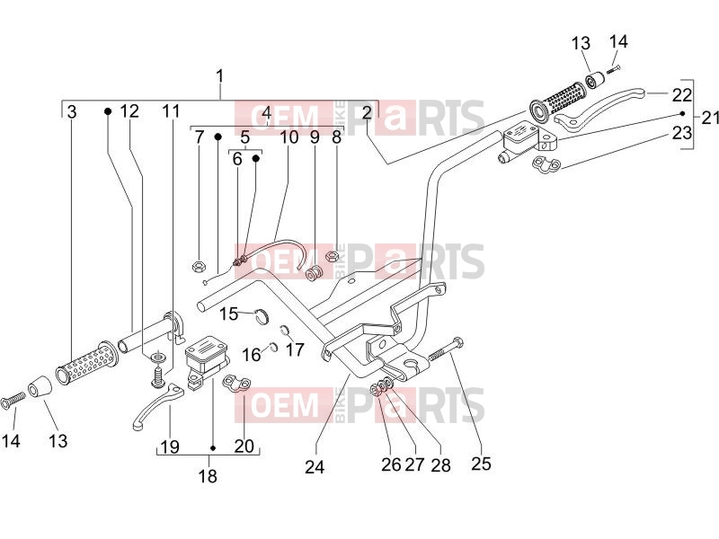 PIAGGIO X9 125 Evolution Handlebars/Steering » Handlebars - Master cil.