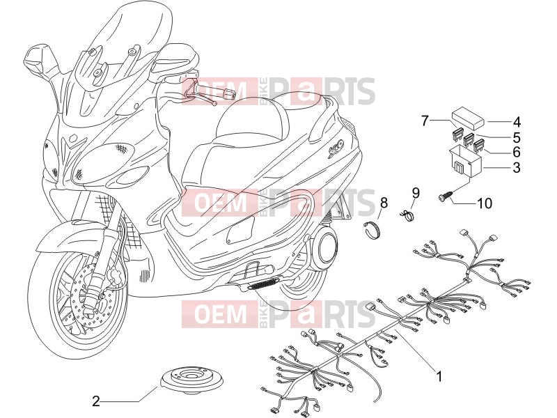 PIAGGIO X9 125 Evolution elektromos rendszer » kábelezés