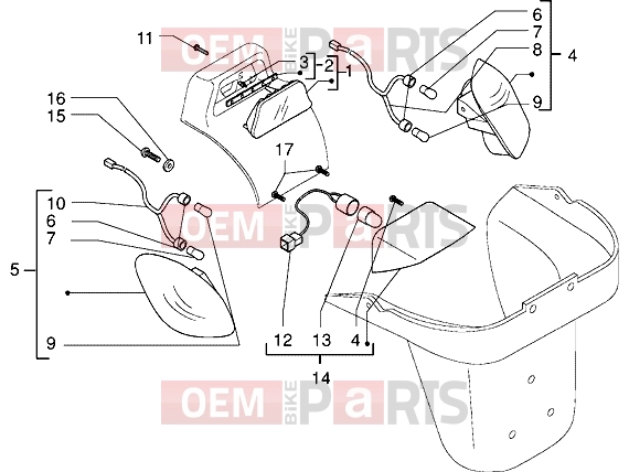 Electrical system » Tail lamp - Piaggio X9 250