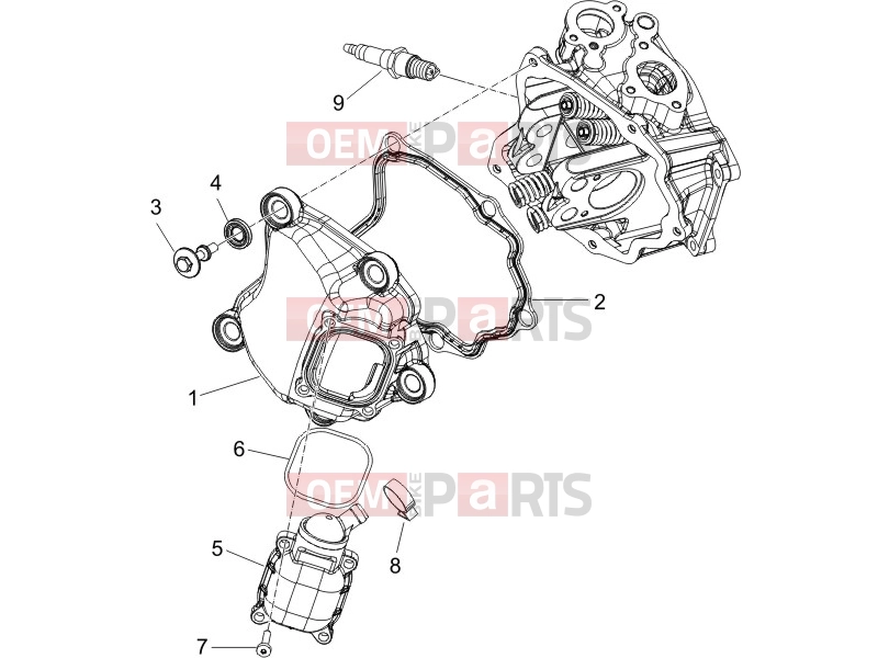 PIAGGIO X9 250 Evolution Engine » Cylinder head cover